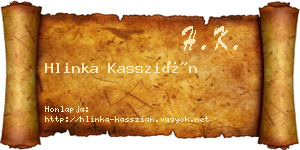 Hlinka Kasszián névjegykártya